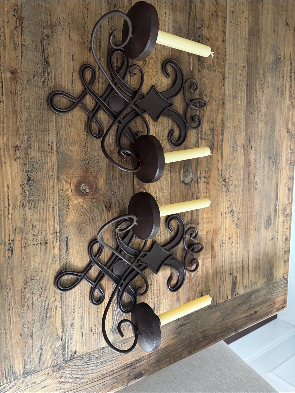 Ballard designs Decorative Brown Metal Wall Candle Sconces - Set of 2